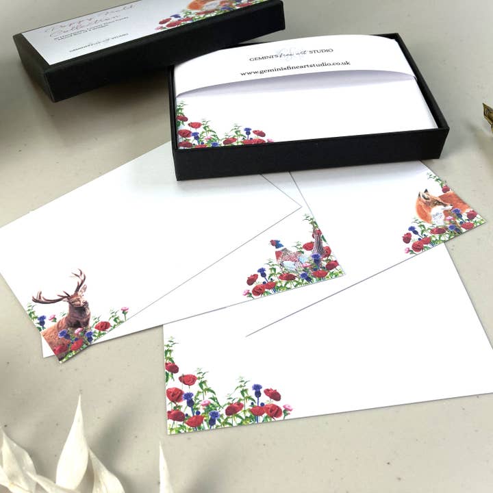 Pack of 40 Poppy Field Collection Place Cards | Tableware for wholesale by Gemini's Fine Art Studio