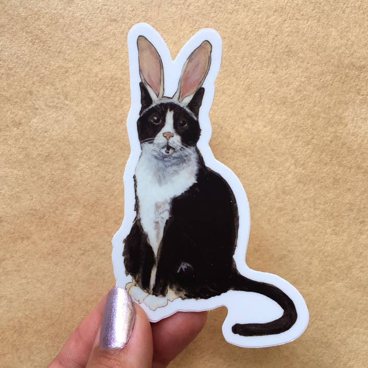 Amy Rose Moore Illustration – wholesale Klistermärke – Katt kanin vinyl klistermärke
