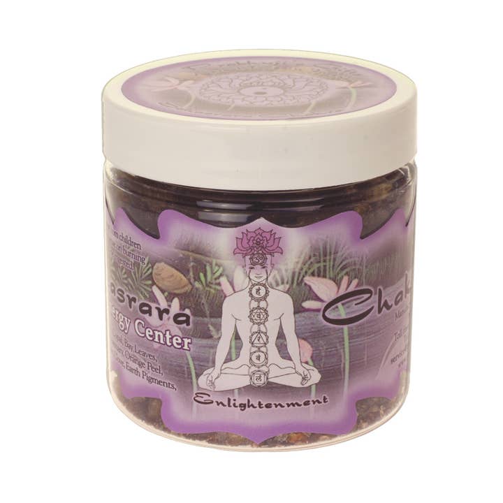 Prabhuji's Gifts - Wholesale Retailer Display - Home & Living - Display Rack - Herbal Resin Incense Chakra line - 42 Jars 2.8