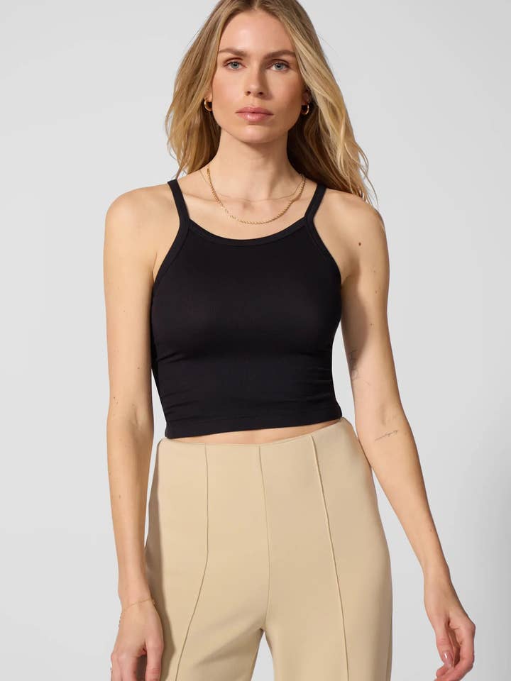 Canotta a Costine con Spalline - Nero per la vendita all'ingrosso da parte di MPG