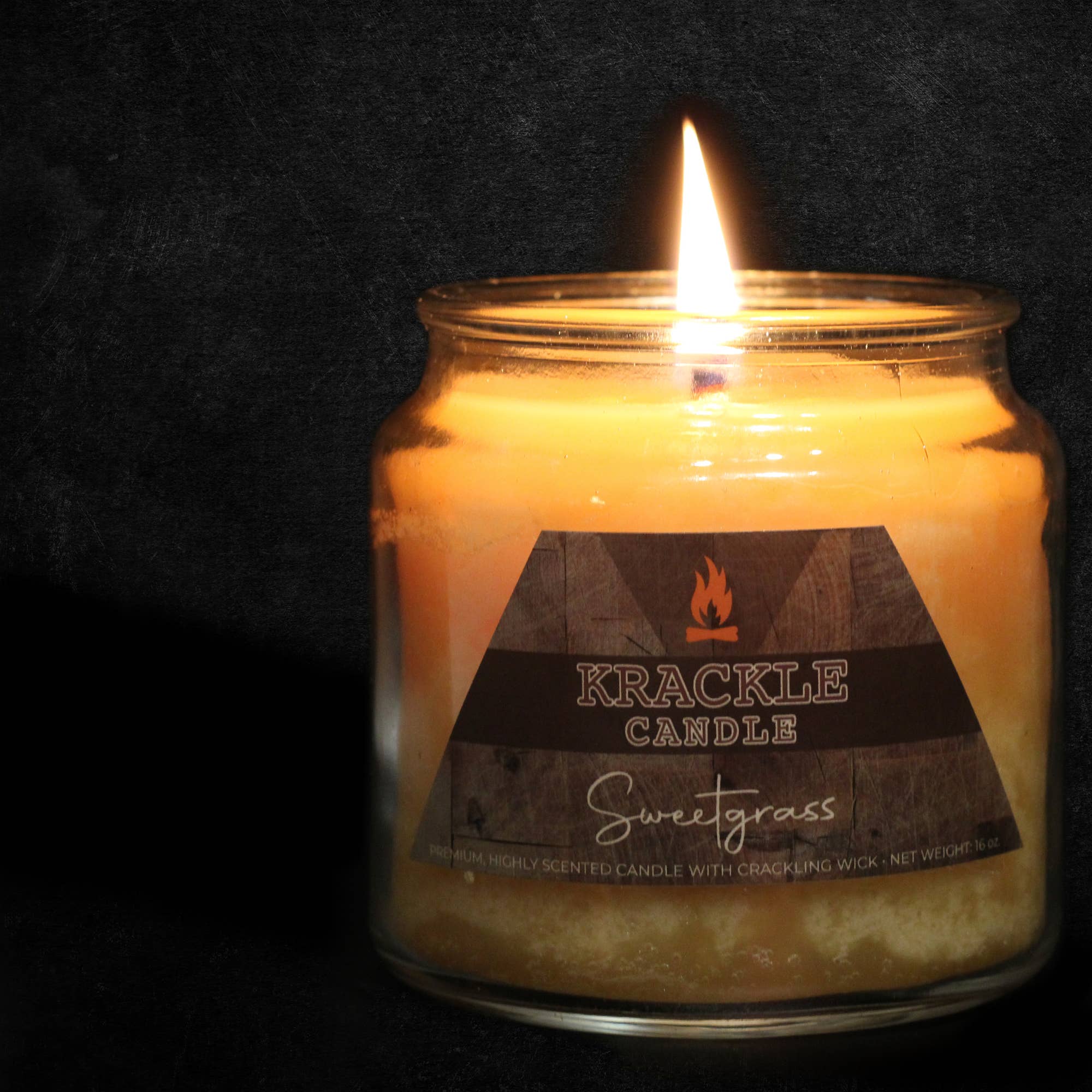Krackle Candle - Vente Bougie en bocal - Bougie Sweetgrass Krackle - 16 oz1