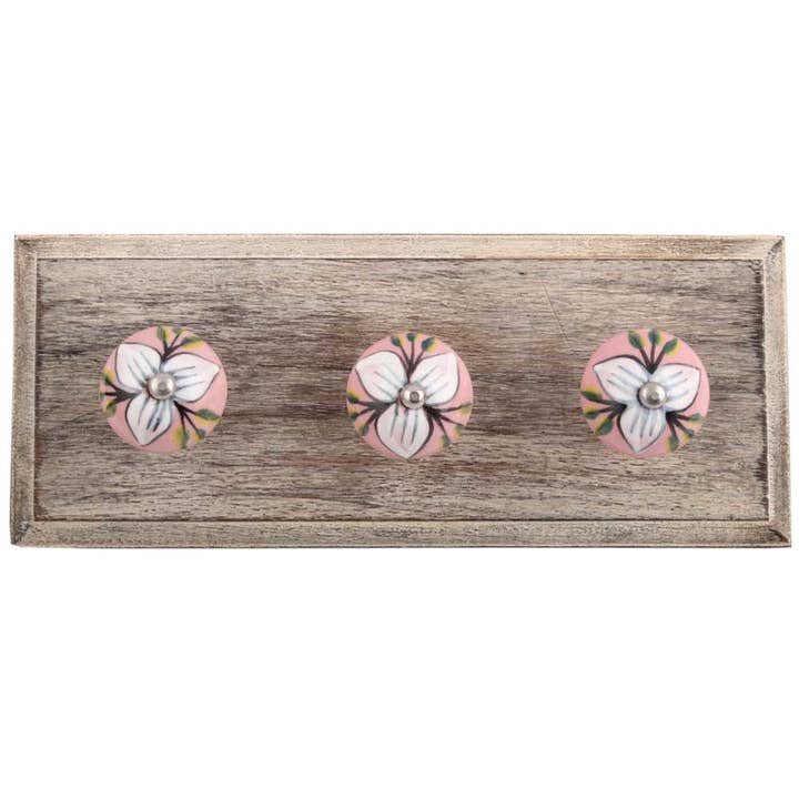 12 Piece Decorative Wall Hooks Coat And Hat Holder (White) for wholesale by Daana Paani LLC