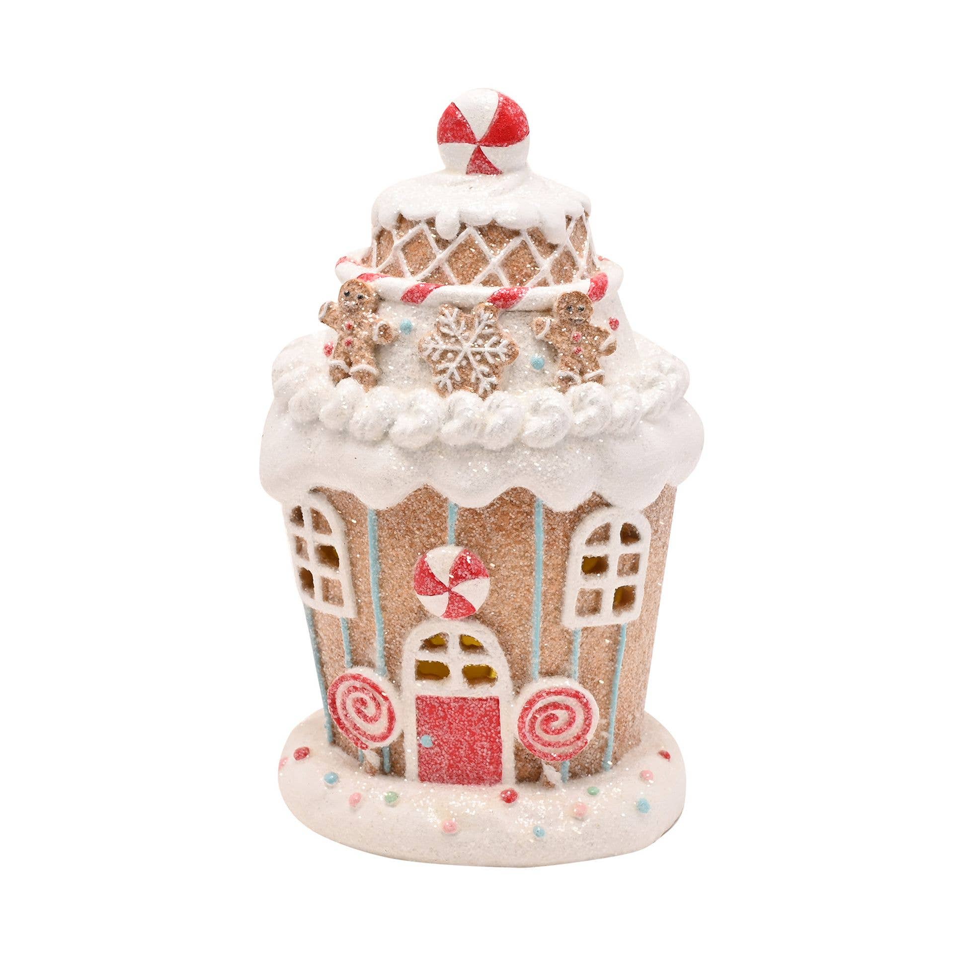 WIDDOP and Co. - Wholesale Lantern - **MULTI 2** Santa & Friends Light up Gingerbread House - Candy Cane1