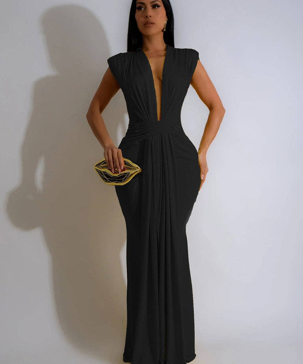 Aria Romance - Wholesale Formele jurk - Dames - Mouwloze Bodycon Midi Jurk26