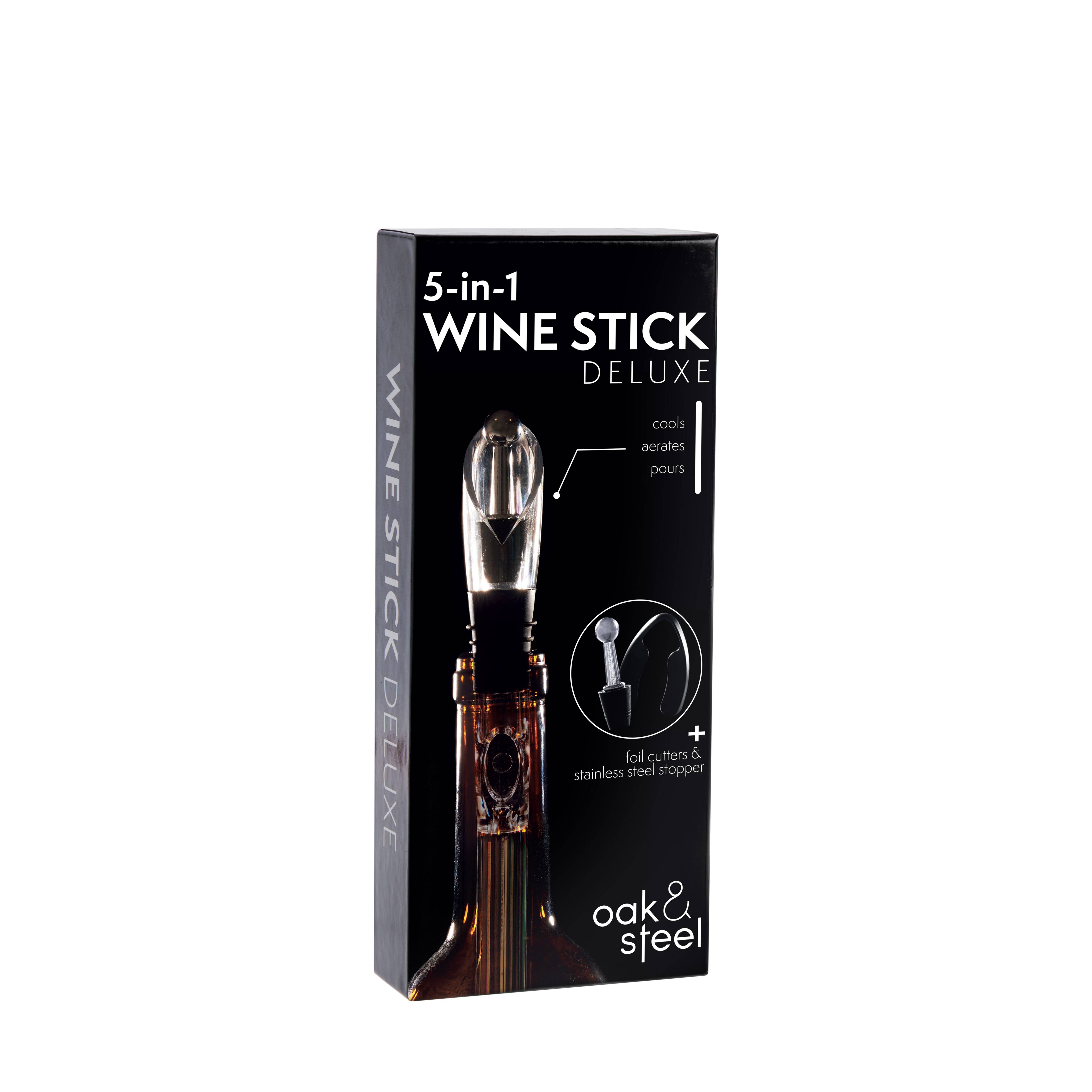 Oak & Steel - Wholesale Wine Tool Set - 5-in-1 Deluxe Stainless Steel Wine Accessory Gift Set3