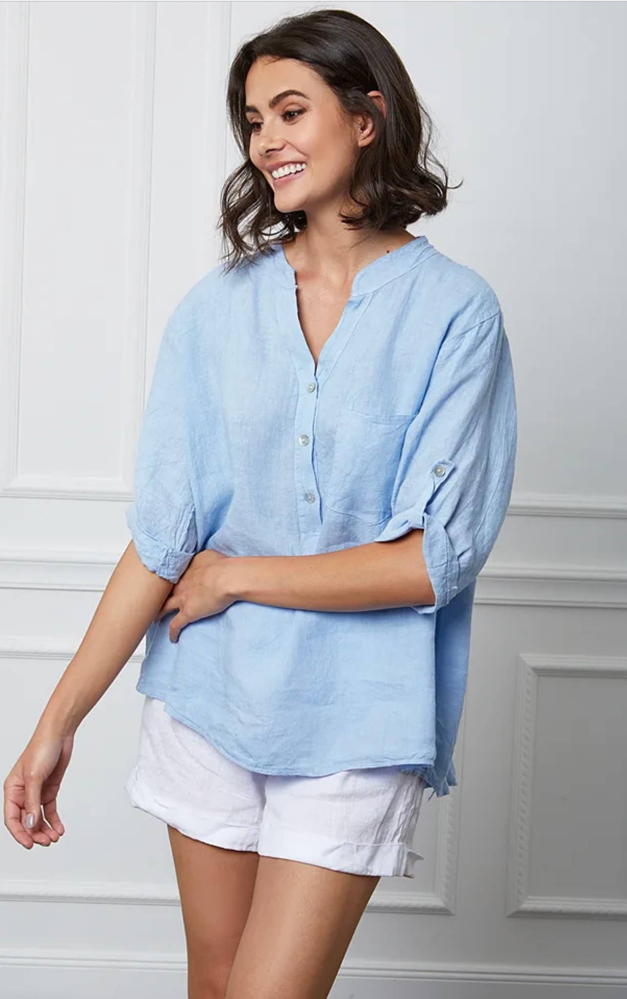LÉA & LUC - Wholesale Button Down Shirt - Women's - 100% Linen Blouse REF. 636720