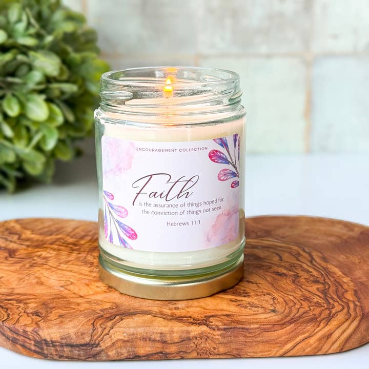 Spirit Glow Home & Body Essentials – wholesale Jar/filled candle – Psalms 28:7-8 - Bible Verse Candles - 7oz. Soy Wax