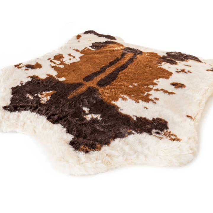 Paw Brands - Wholesale Pet Bed - Dog - PupRugâ„¢ Animal Print Memory Foam Dog Bed - Brown Faux Cowhide