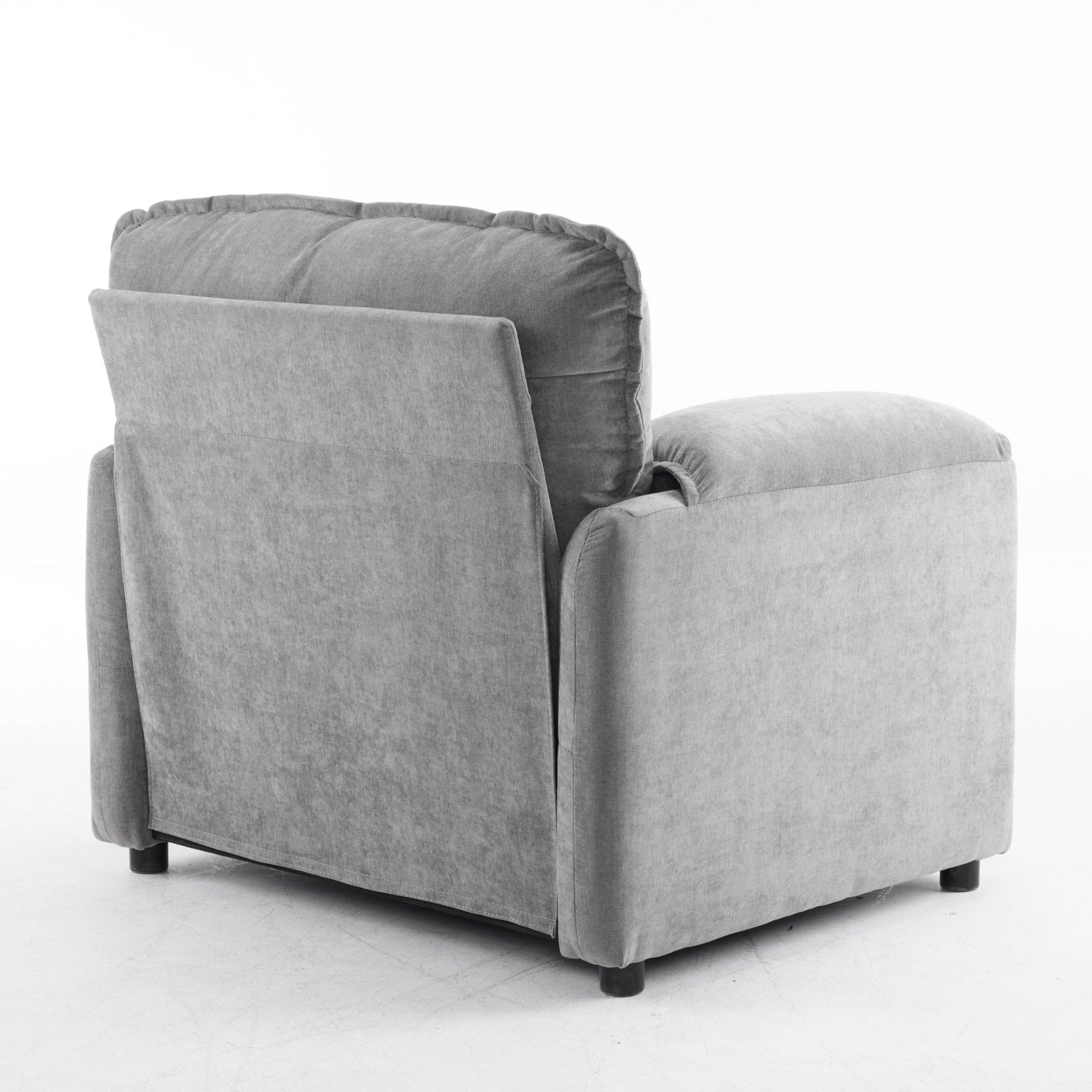 HOMYCASA DESIGN INC - Vente Chaises - Fauteuil Lounge en Chenille Moelleuse - Grand Fauteuil de Lecture avec Coussins Épais, Support Dossier Haut, Gris10