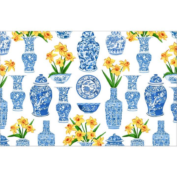 Orient Bouquet Paper Placemat Pad for wholesale by Taylor Beach Design