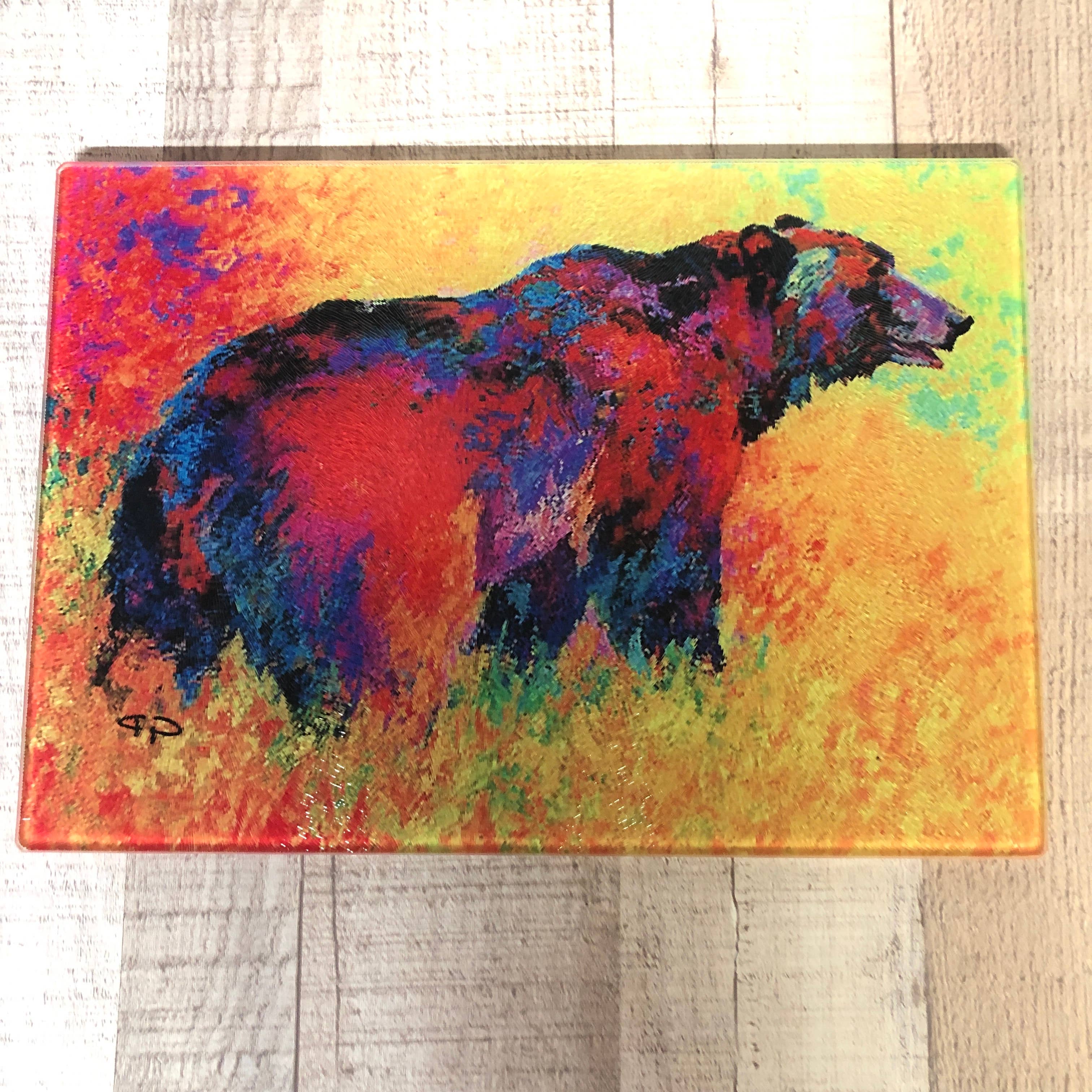 GP Originals - Wholesale Cutting Board - Bright Bear - 11" x 8" Tempered Glass Cutting Board1
