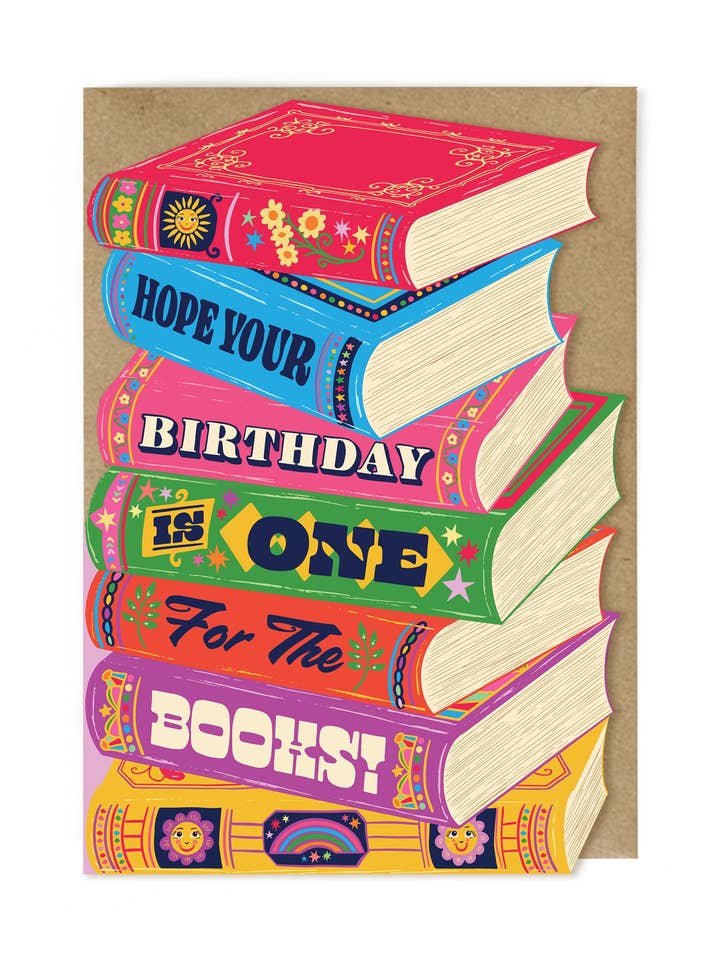 BOOK PILE for wholesale by Cath Tate Cards