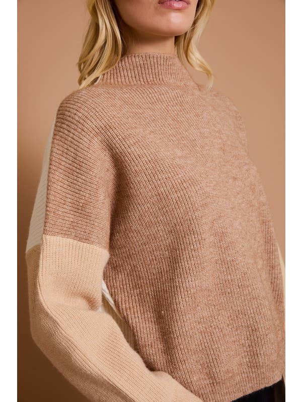 GILLI - Wholesale Knit Sweater - Women's - COLOR BLOCK OVERSIZE SWEATER