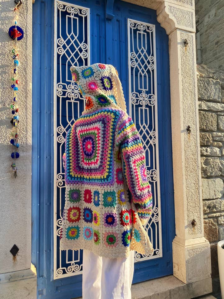 Granny Square White Cardigan for wholesale by SmyrnaCollective