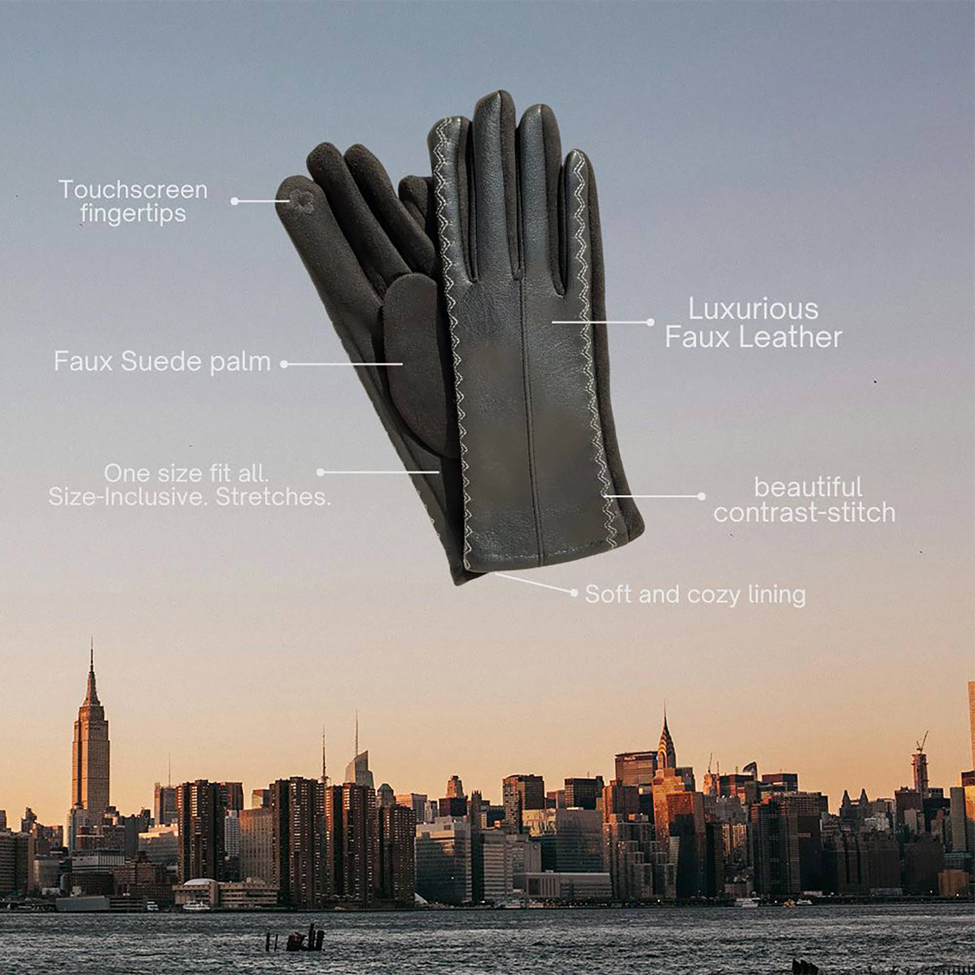 Justin Gregory Inc - Vendita all'ingrosso Guanti - Donna - Guanti in Finta Pelle KIM1