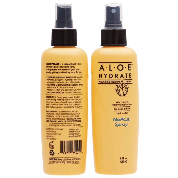 NaPCA Spray i aloe vera juice for engroshandel hos AloeHydrate