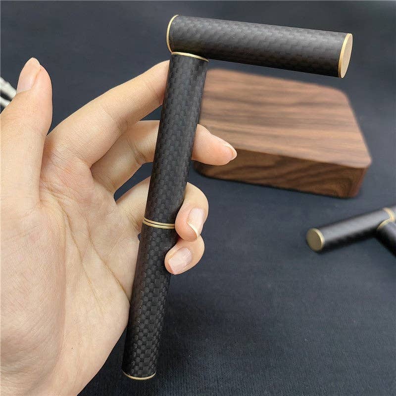 BLACK EDC Fidget Toys Stress Relief For Adults Magnetic Metal Carbon Fiber Three-Section Stick Rotating Creative Gift for wholesale on Faire3