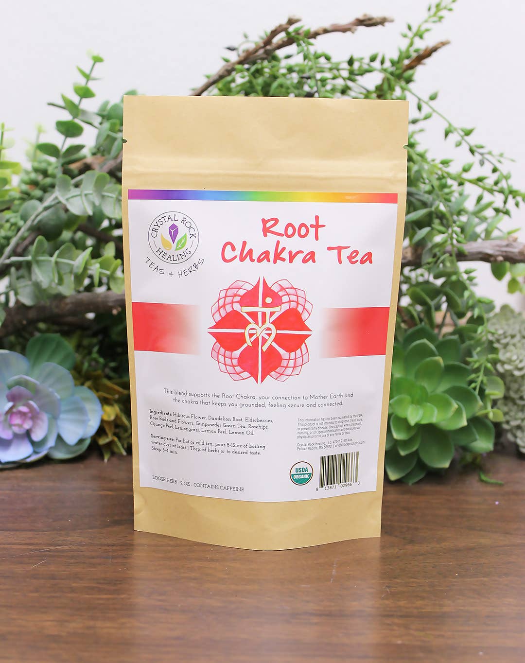 Thé Root Chakra 2 oz biologique pour la vente par Crystal Rock Healing, LLC