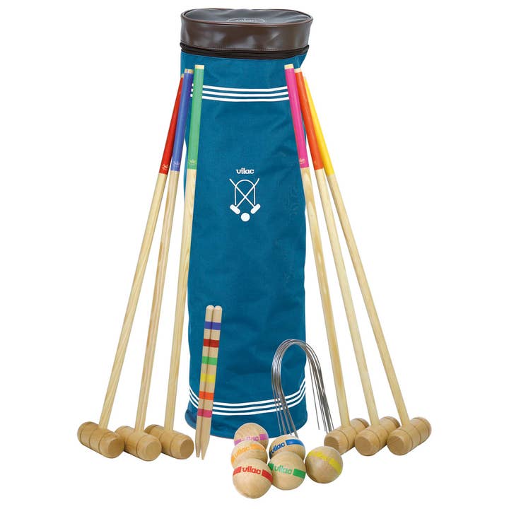 Vilac Large Croquet Set – Wooden Garden Game with Carry Bag for wholesale by Hippychick