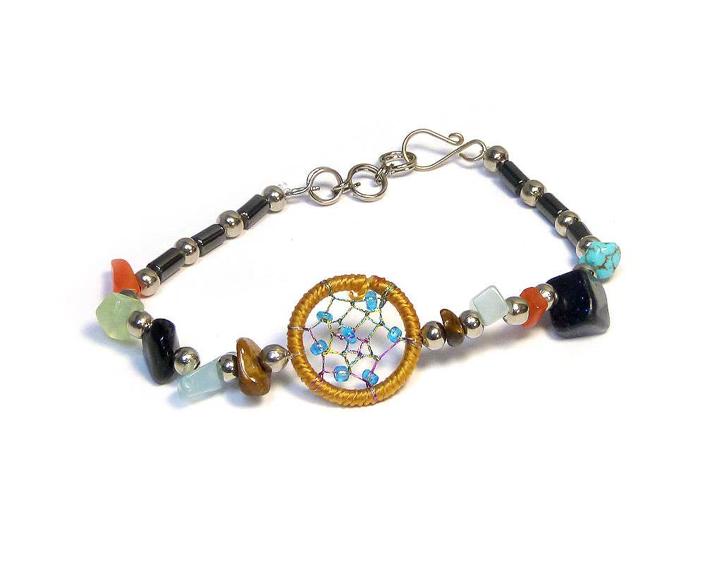 Pichincha - Wholesale Beaded Bracelet - Dream Catcher Chip Stone Metal Beaded Shakira Bracelet5