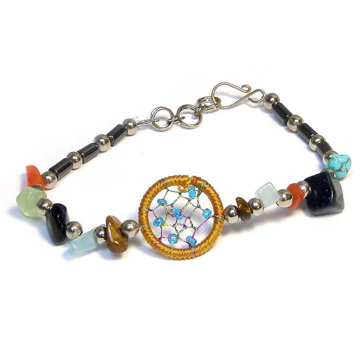 Pichincha - Wholesale Beaded Bracelet - Dream Catcher Chip Stone Metal Beaded Shakira Bracelet5