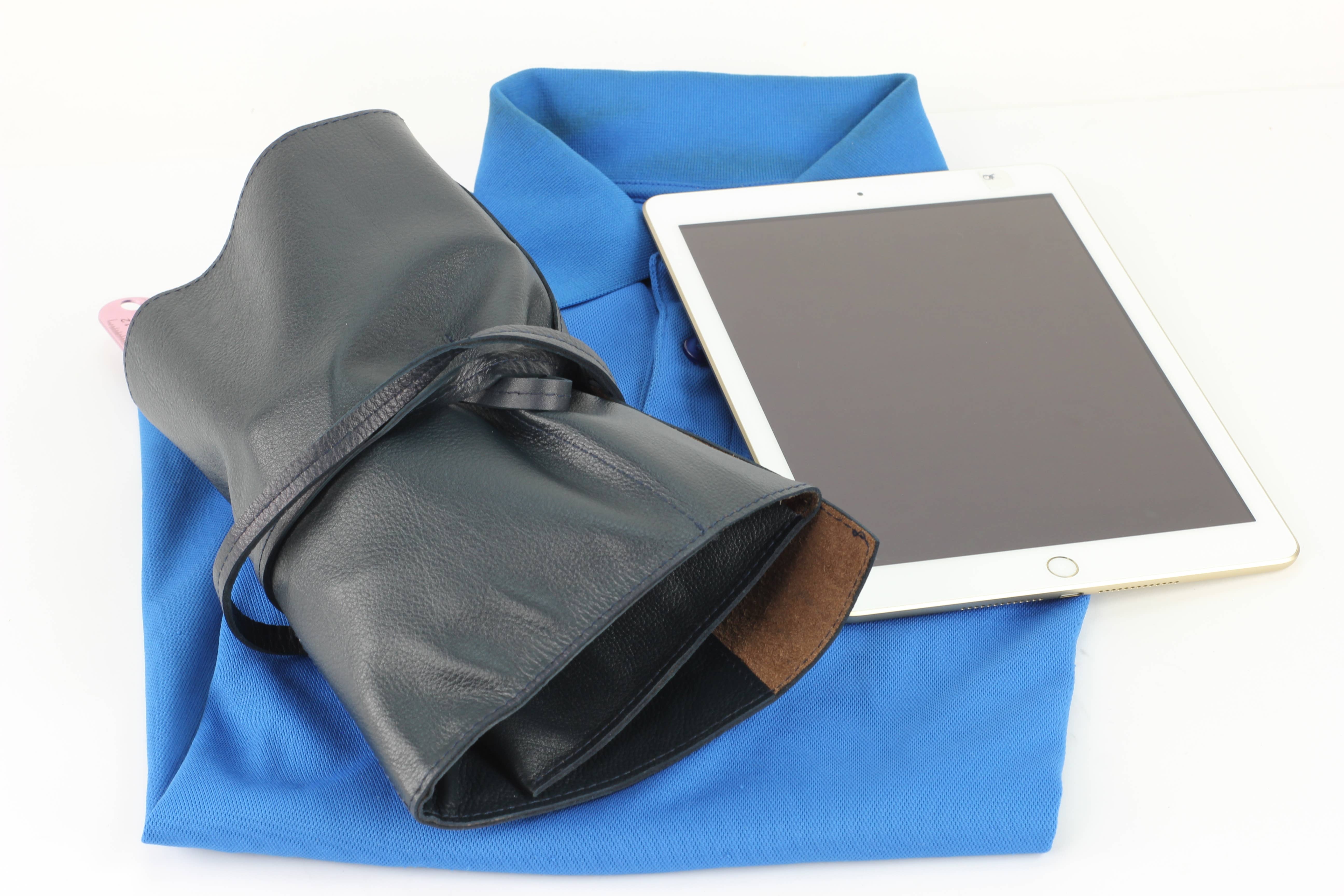 Leather Impressions Inc - Wholesale Cord Holder - Leather Roll up Cord Keeper Wrap Around Tech Case16