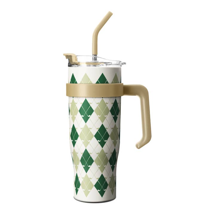 Vintage Golf inspirierter 40oz Becher mit Griff und Strohhalm für den Großhandel von OEELINN
