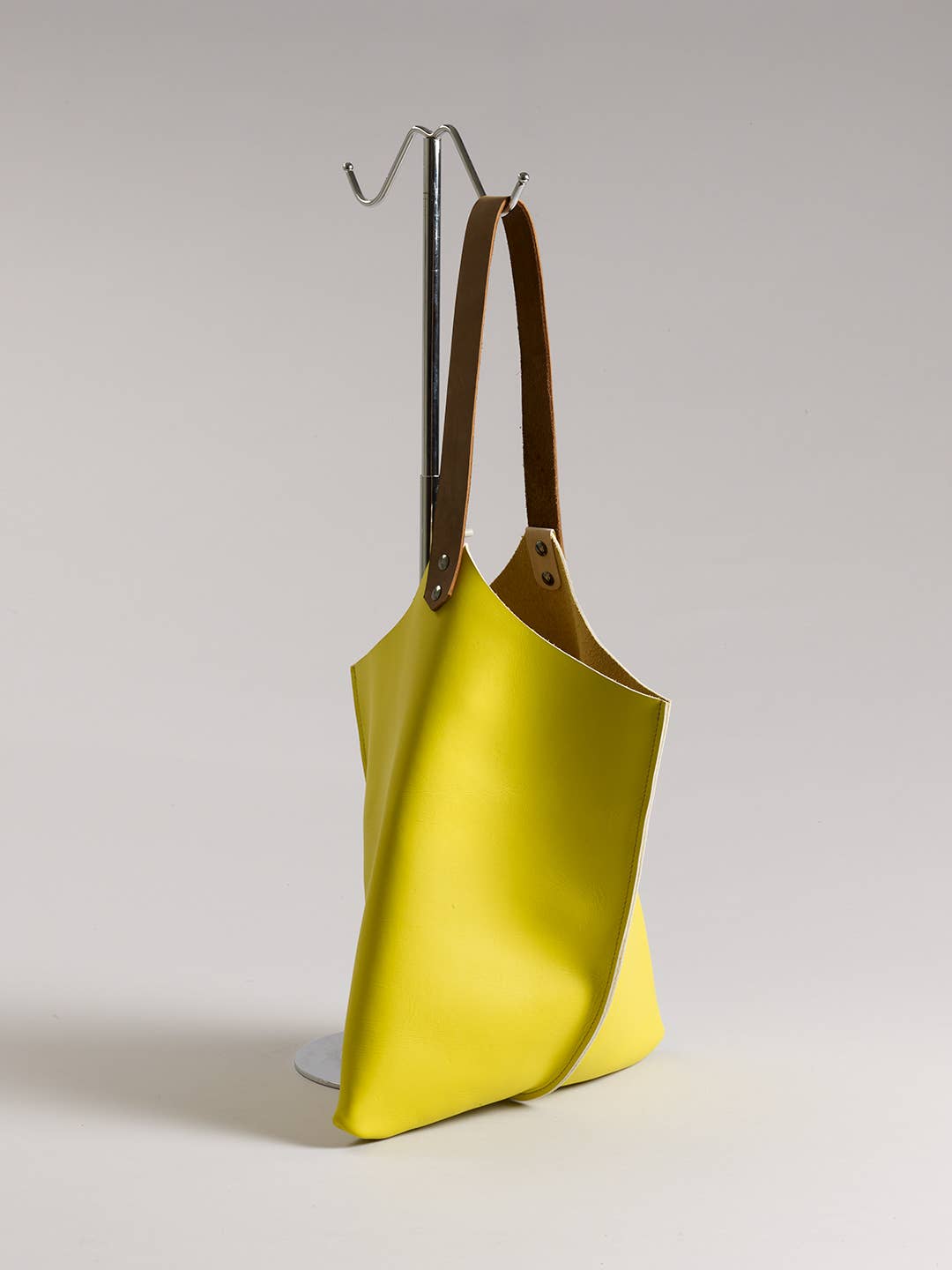 Leather Wedge Tote 13inch Yellow for wholesale on Faire5