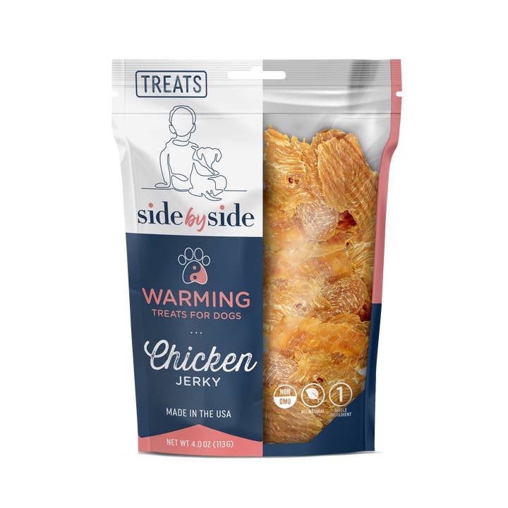 Side By Side Small Batch Dry Roasted Chicken Jerky Warming Dog Treats Side By Side Small Batch Dry Roasted Chicken Jerky Warming Dog Treats