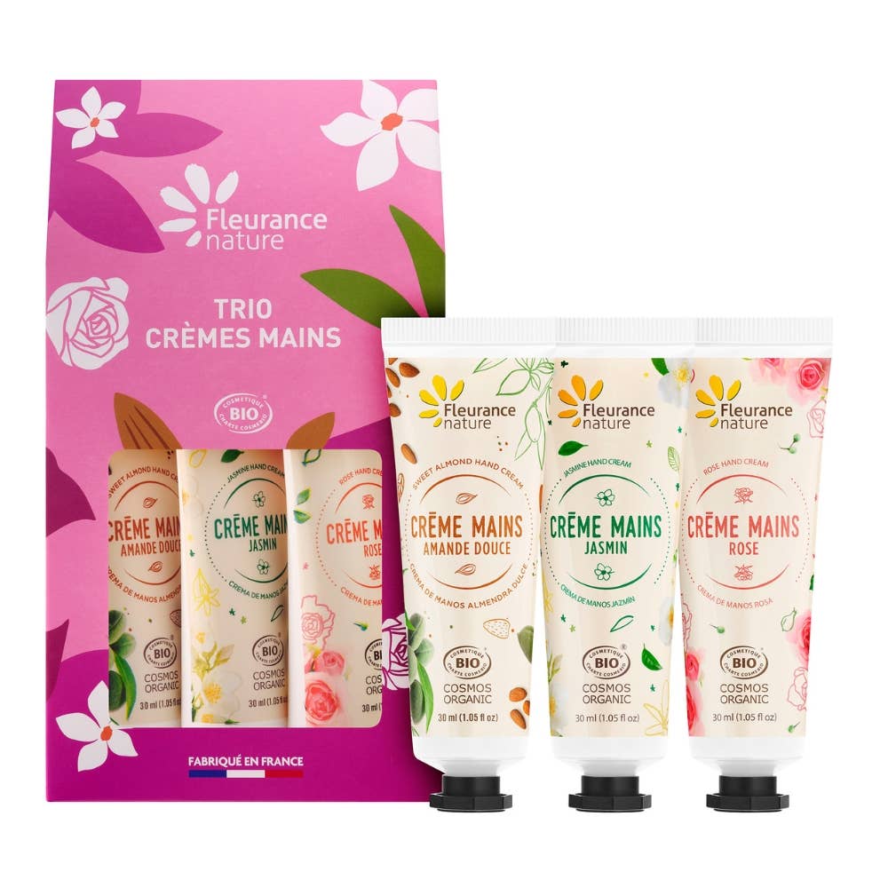 Fleurance Nature - Wholesale Gift Box - Trio hand creams almond rose jasmine1