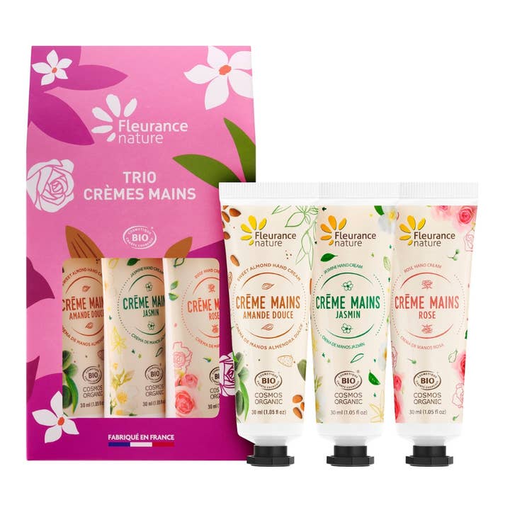 Fleurance Nature - Wholesale Gift Box - Trio hand creams almond rose jasmine1