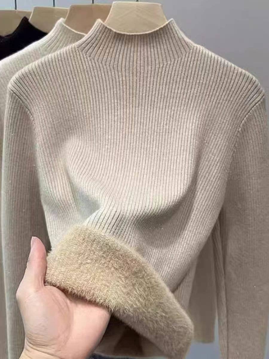 Marayn - Wholesale Knit Sweater - Women's - Soft warm halfneck fleece knit 2024 winter essential6