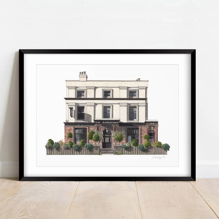 West Dulwich - The Rosendale Pub - Stampa giclée (senza cornice) - per la vendita all'ingrosso da parte di Ana Gallego Illustrations