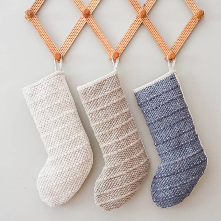 NOEL by Alma Home - Wholesale Holiday Stocking - Handmade Ivory Boho Christmas Stocking | Woven Wool4