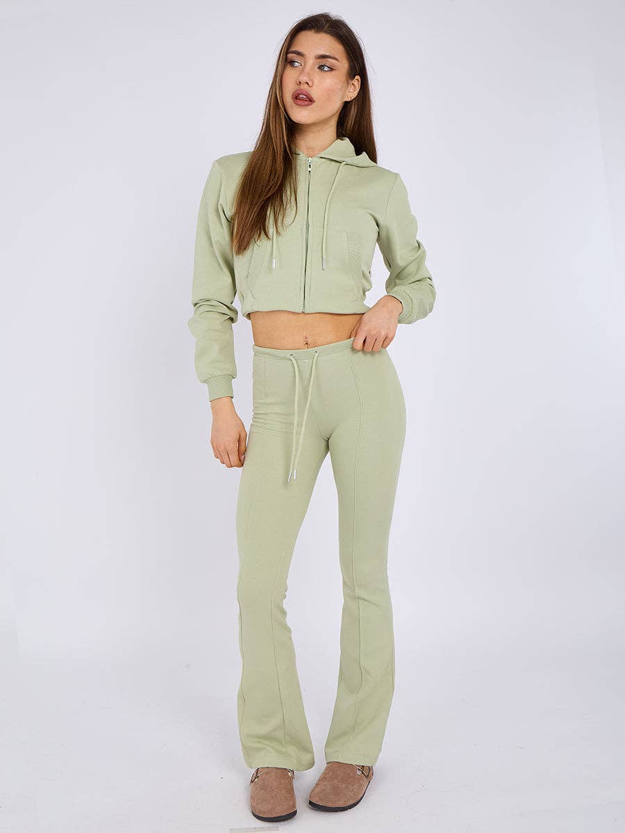 AX Labels - Wholesale Lounge Set - Women's - Interlock Cropped Zip Hoodie and Flared Trouser Set35