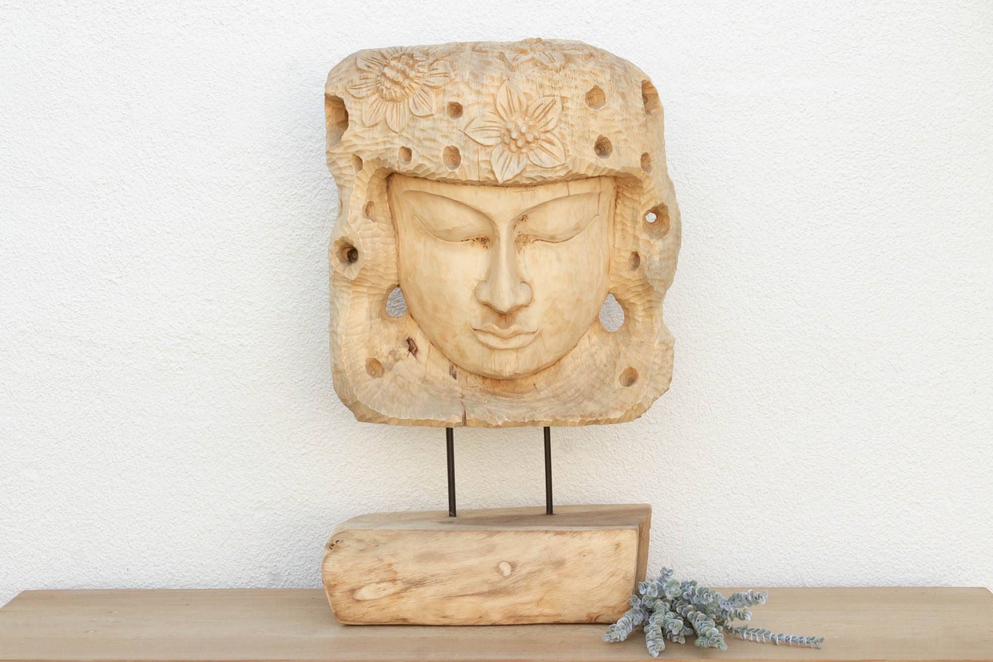 De-cor - Wholesale Sculpture - Large Carved Wooden Buddha Statue