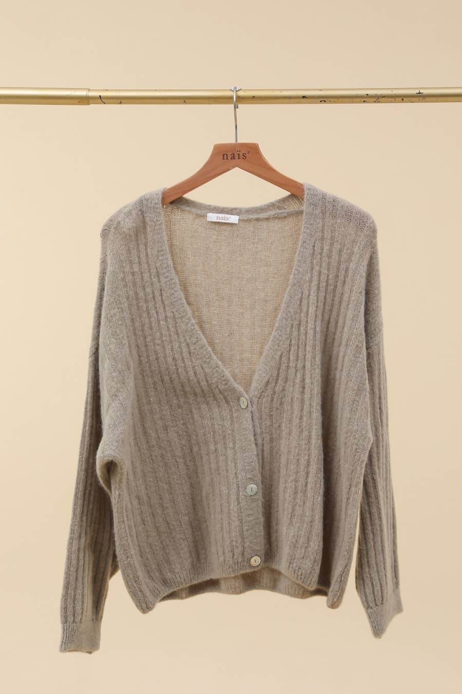 NAÏS PARIS - Vendita all'ingrosso Cardigan - Donna - Cardigan con bottoni a scollo a V in baby alpaca 45%0