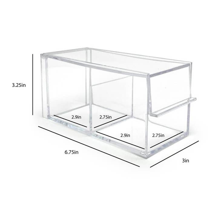 Isaac Jacobs International - Wholesale Kitchen Storage/Organizer - Isaac Jacobs 2-Compartment Clear Acrylic Organizer with Lid