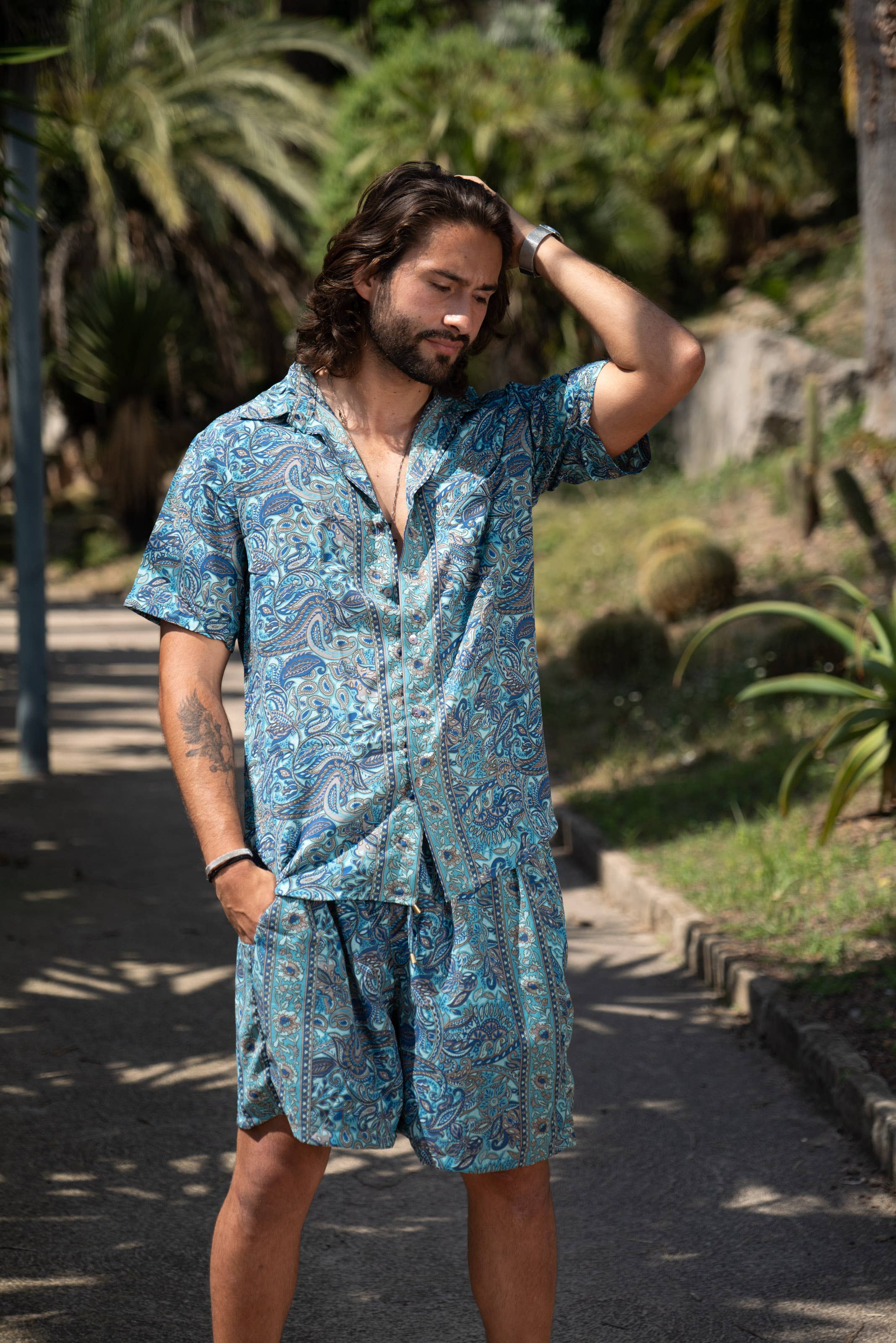 Arena Formentera - Wholesale Top & Short Set (NOT Loungewear) - Men's - Bohemian shirt+shorts set - Last units!12