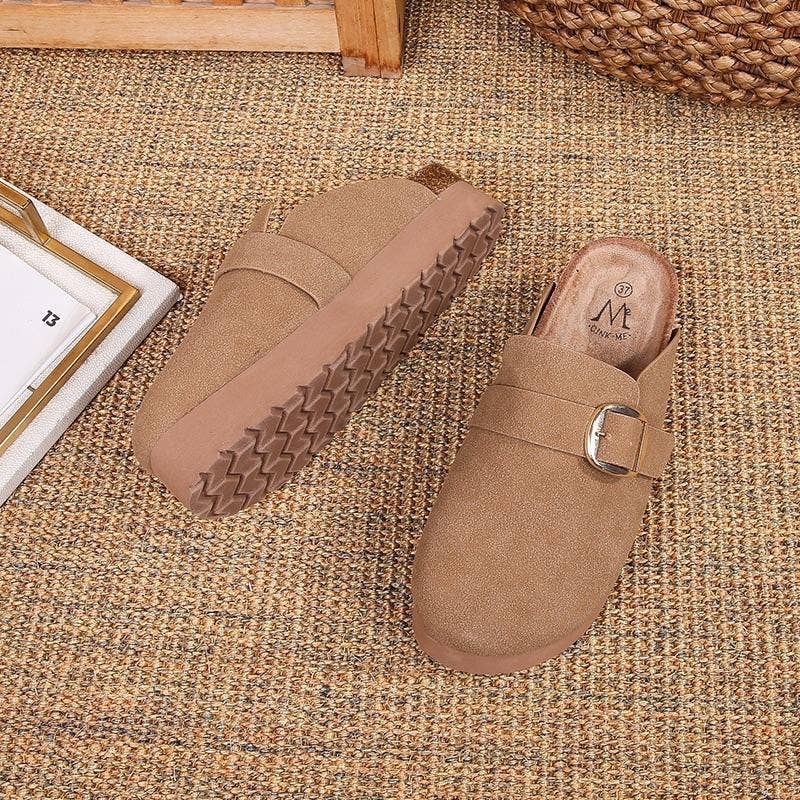 BELLICY / Cink-me - Wholesale Mules - Women's - Suede mules with buckle, IU23214