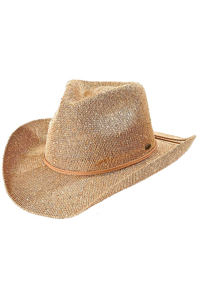 Hana - Vente Chapeau de cowboy – femme - Chapeau de cowboy à paillettes C.C8