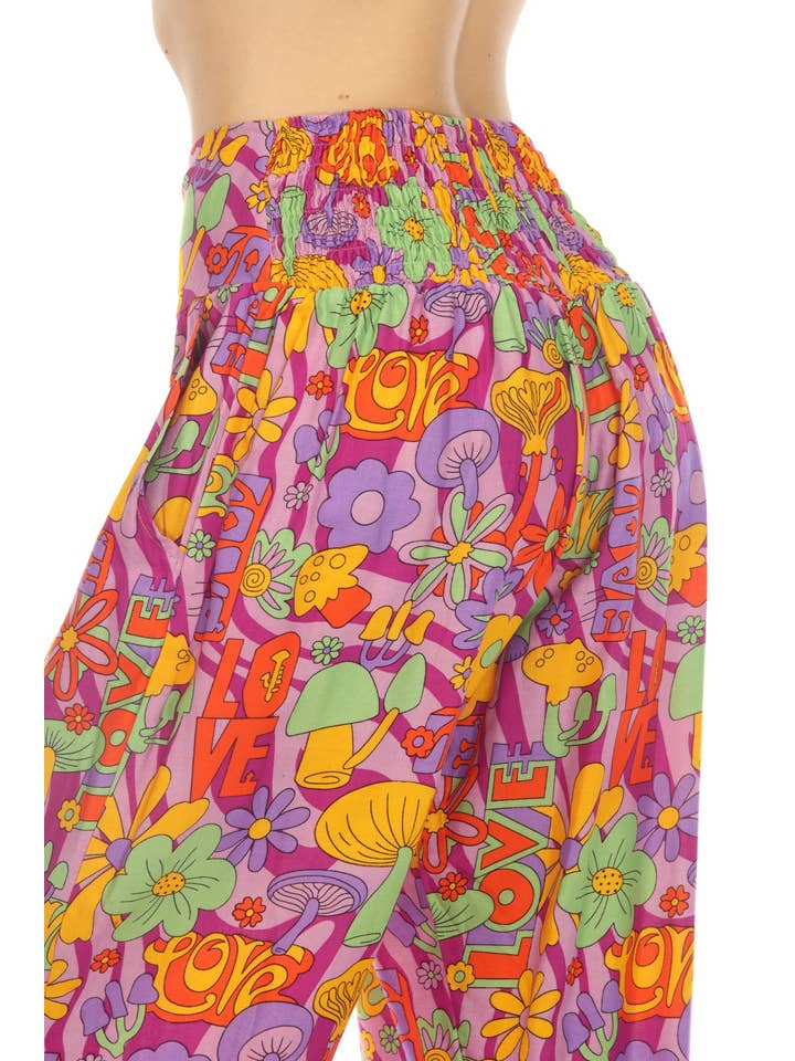 Lakhays Collection Inc. – Großhandel Hose – Damen – Haremshose mit Pilzmotiv und Liebesmuster8