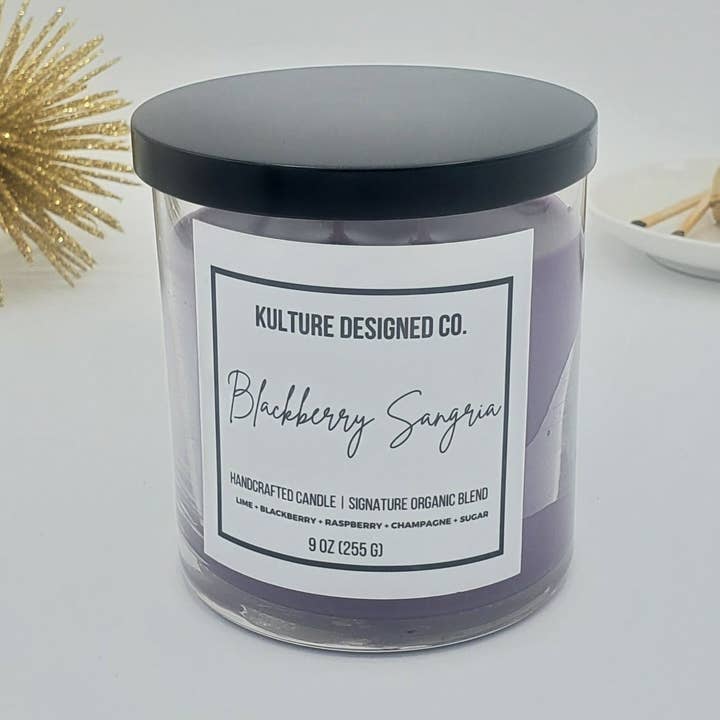 Candela alla Sangria di Mora | 9 oz per la vendita all'ingrosso da parte di Kulture Designed Co.