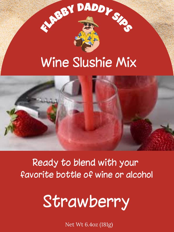 Strawberry Wine Slushie Mix for wholesale by Flabby Daddy Sips