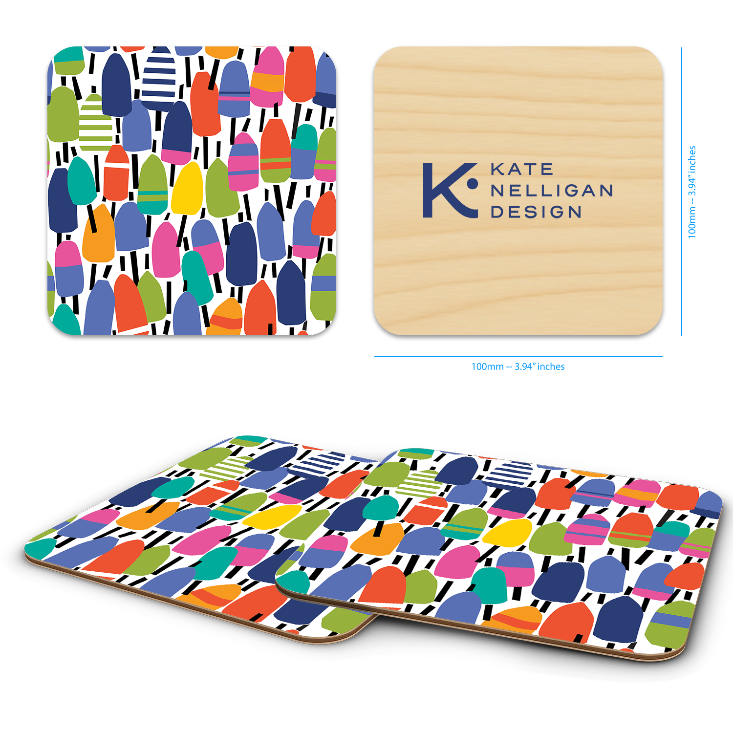 Trays4Us - Wholesale Coasters - Coastal 4"x4" Coaster Sets  By Kate Nelligan18