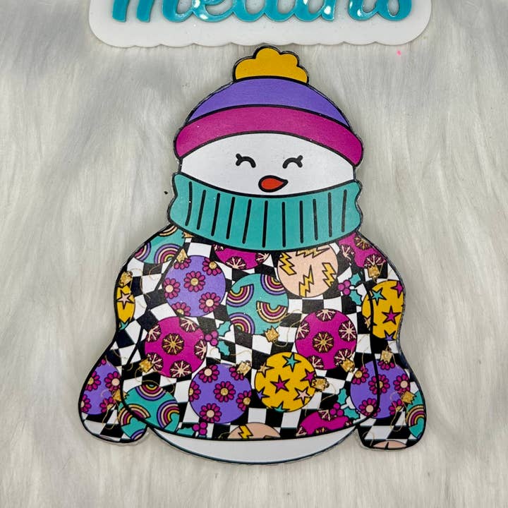 Snowman Wearing Sweater Car Freshie for wholesale by Great Smoky Meltin’s, LLC