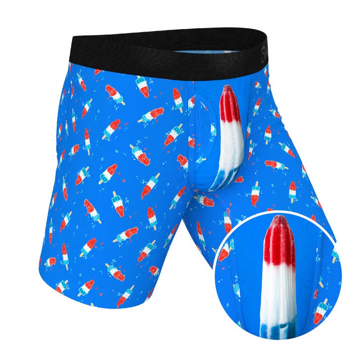 O Pico de Pauzinho | USA Popsicle Long Leg Ball Hammock® Cueca com Abertura por atacado de Shinesty, Inc