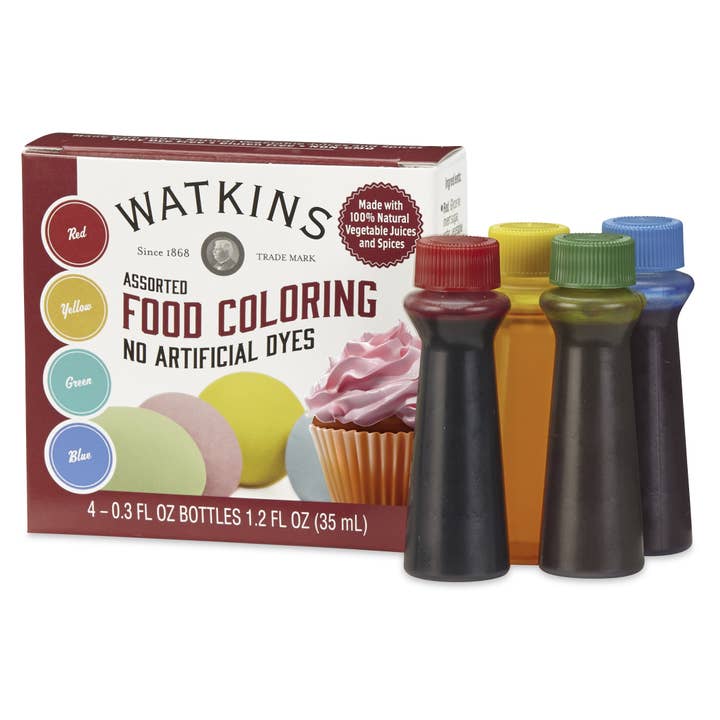 The Watkins Co. - Wholesale Vanilla/Fruit Extract - Assorted Food Coloring 4 Pack 4 -0.3 fl oz Bottles 1.2 fl oz2