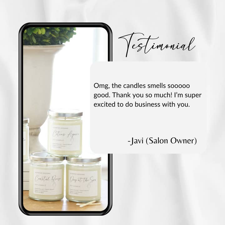 Scented Designs Candle Co - Wholesale Jar/Filled Candle - Citrus Agave Soy Candle - 7oz Signature Jar6