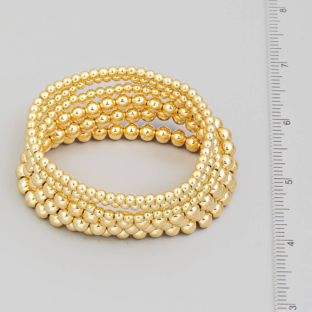 The Looks by Fame Accessories - Wholesale Armband met kralen - Stapelbare armband met metalen kralen2